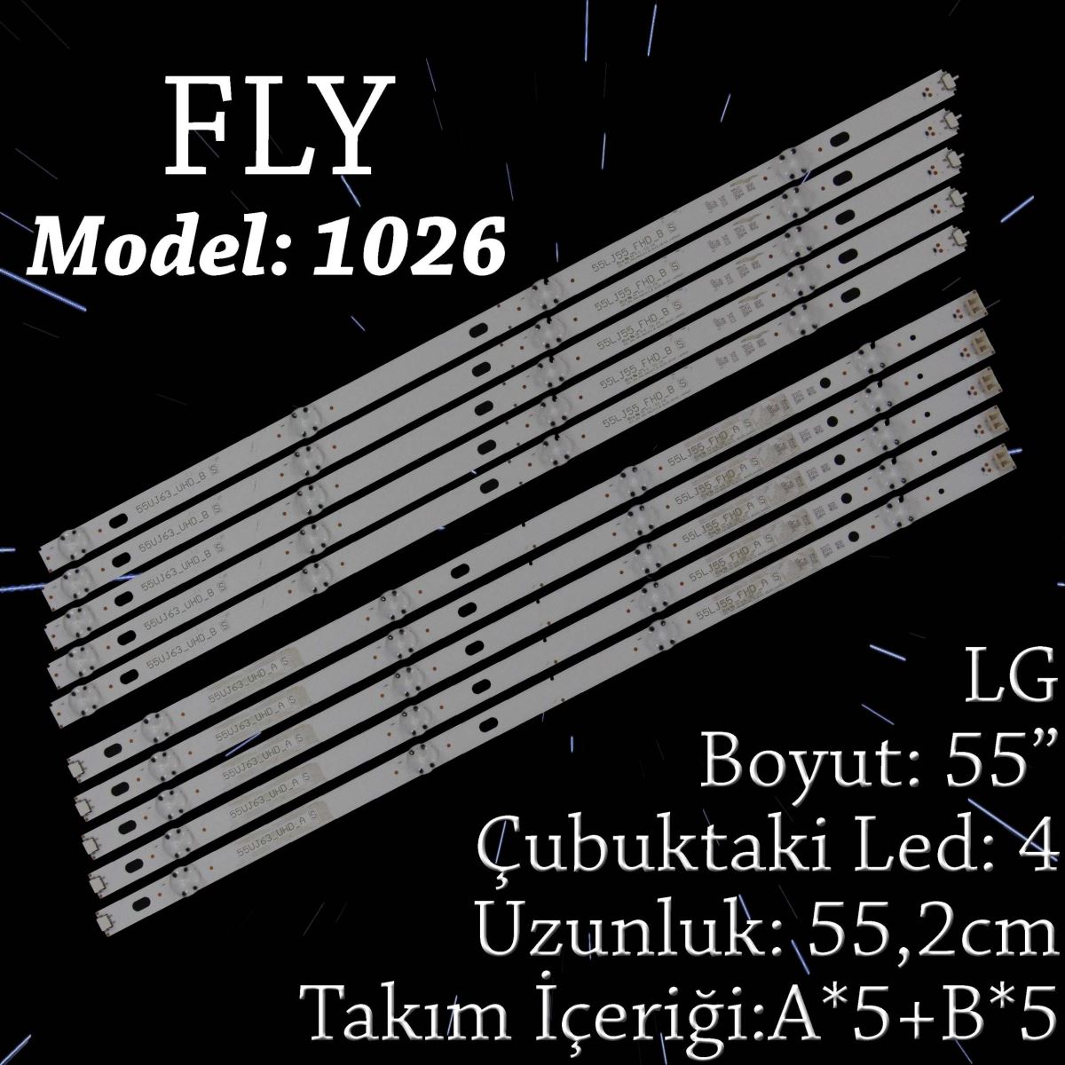 FLY-1026 LG 55 INC 55UJ630V LED BAR, 55UK6100PLB LED BAR, 55UJ63