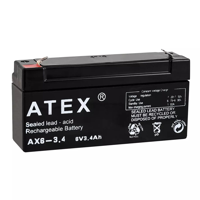 ATEX  6 VOLT - 3.4 AMPER YATIK AKÜ (12.5X6X3CM)