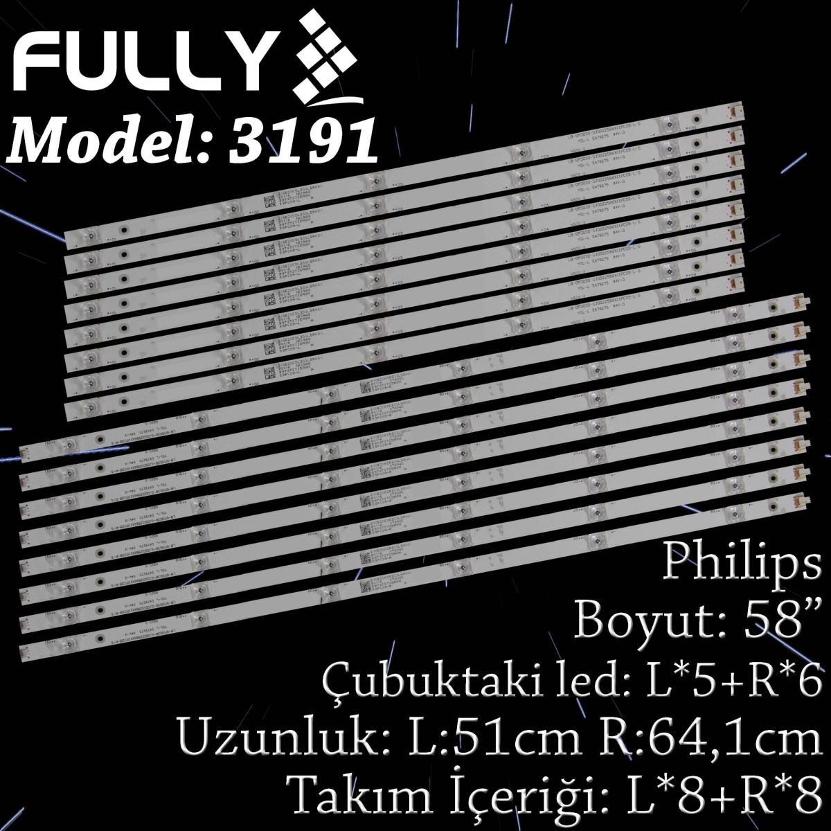 FULLY SET-3191 PHILIPS 58 INC 58PUS7304/12