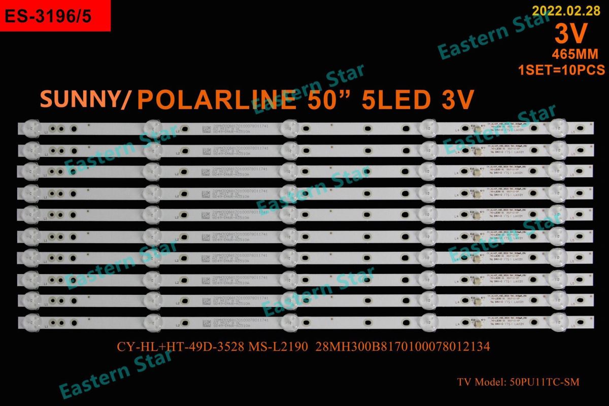 FULLY-SET-3196 SUNNY 55 INC SN50LEDA10/0217, SN50LEDA88/0227, MS-L2190 V1