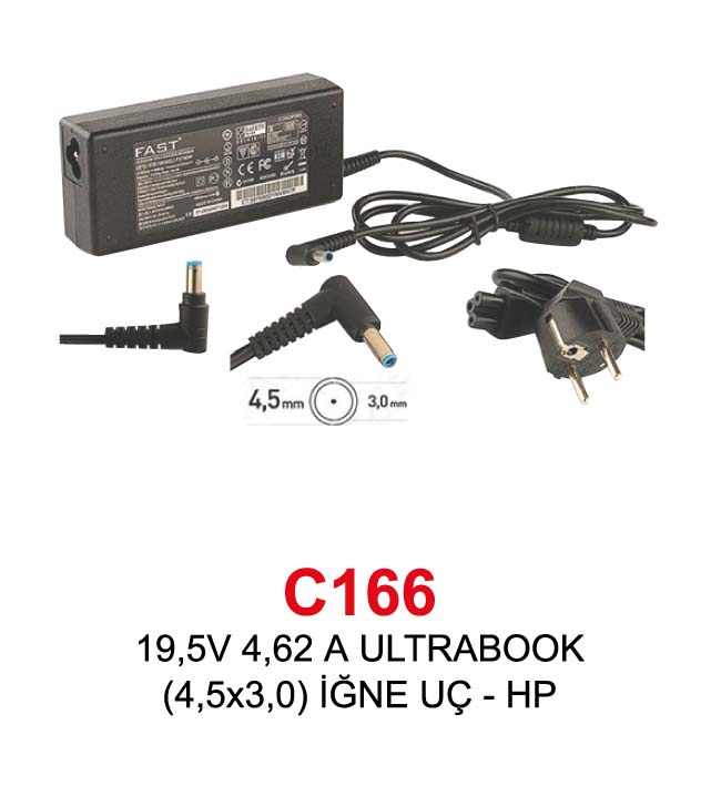 19,5V 4,62 A ULTRABOOK (4,5x3,0) İĞNE UÇ - HP NOTEBOOK ADAPTÖR