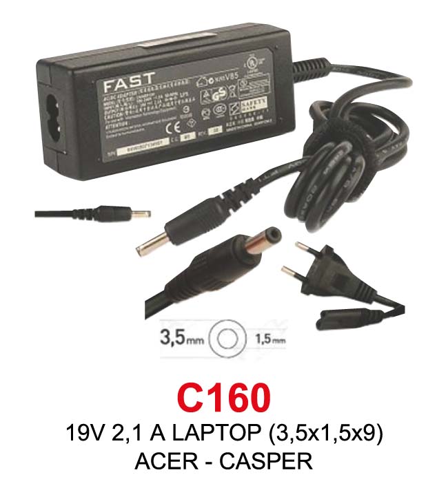 19V 2,1 A LAPTOP (3,5x1,5x9) ACER - CASPER NOTEBOOK ADAPTÖR