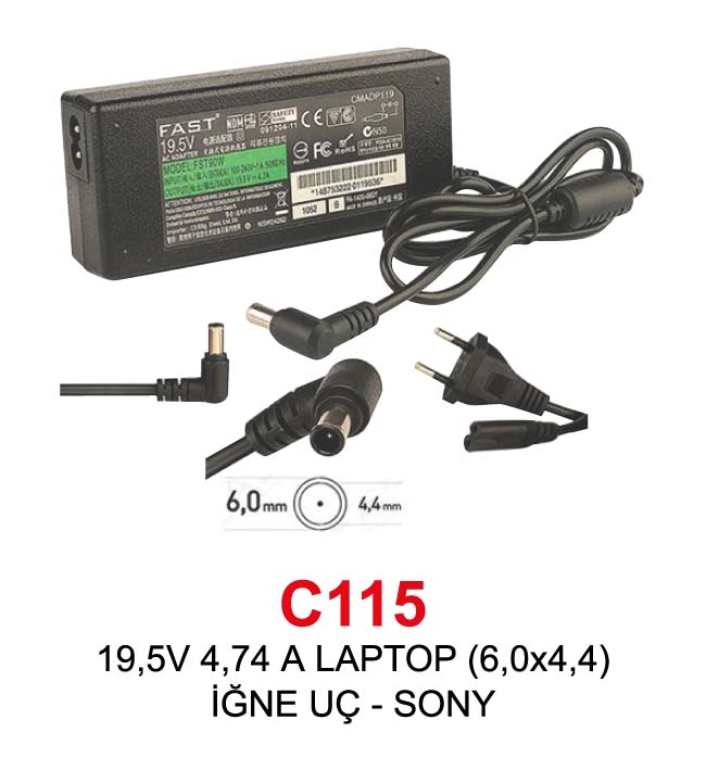 FAST C115 19,5V 4,74A  (6,0x4,4) NOTEBOOK ADAPTÖR