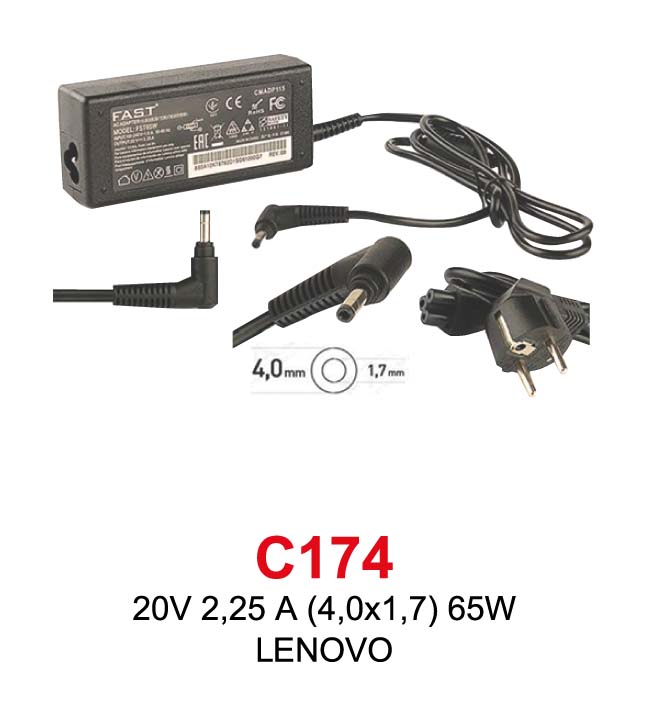 20V 2,25 A (4,0x1,7) 65W LENOVO NOTEBOOK ADAPTÖR